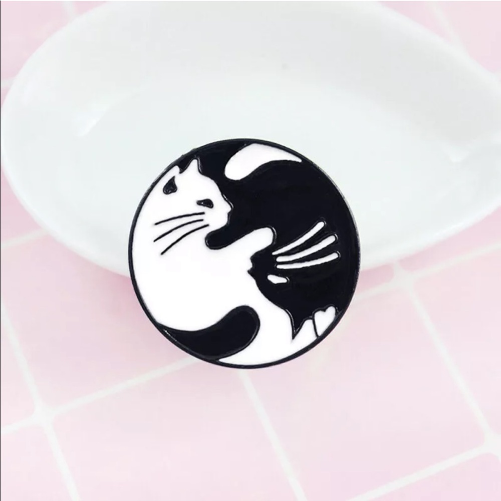 Yin Yang Cats Enamel Pin